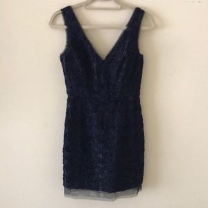 BCBGMaxazria Navy Mini Dress in Size 4